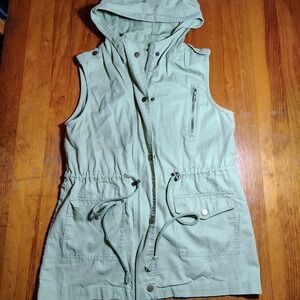 Zenana Outfitters Green Hooded Vest